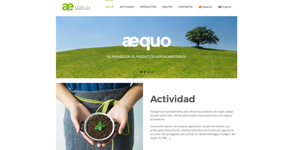 Nuevo diseño web para Aequo GB 1